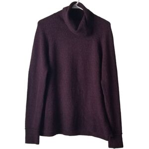 Tahari Purple/Black Marled Cowlneck Long Sleeve Oversize Sweater Size S